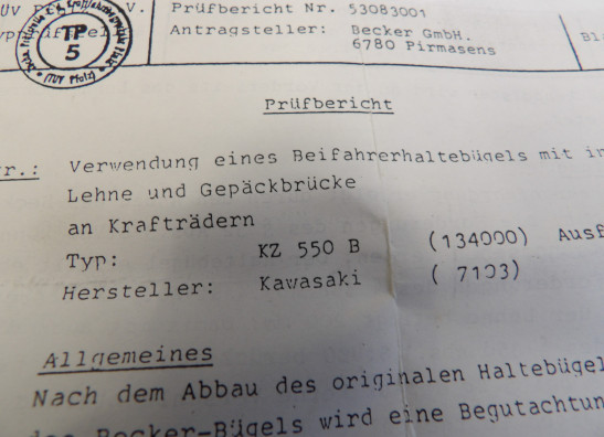 Rugsteun sissybar Kawasaki LTD 550