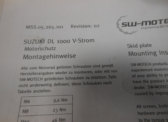 Cowl under Suzuki DL 1000 V STROM