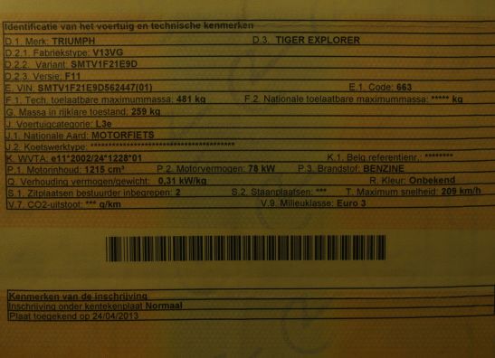 Frame - onderdelen Triumph Tiger Explorer