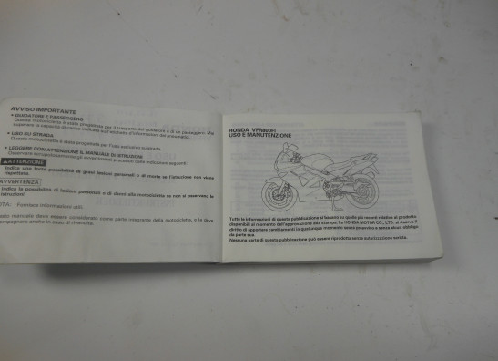 Instructieboekje Honda VFR 800 I