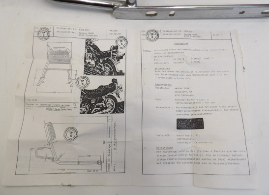 Rugsteun sissybar Kawasaki LTD 550