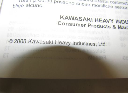 Manuel Kawasaki ZX 10 R