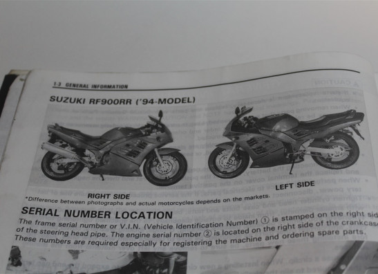 Instruction manual Suzuki RF 900