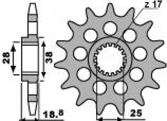 Kettenrad vorne Aprilia RSV 1000