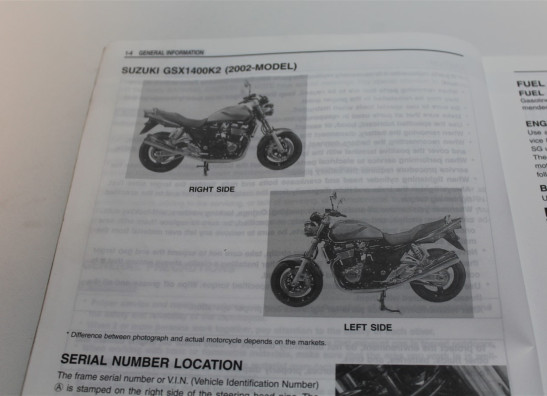 Instruction manual Suzuki GSX 1400