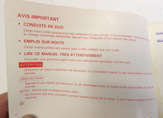 Instructieboekje Honda CMX 250 