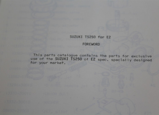 Onderdelenboek Suzuki TS 250