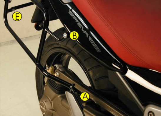 Suitcase bracket set Moto Guzzi 1200 sport