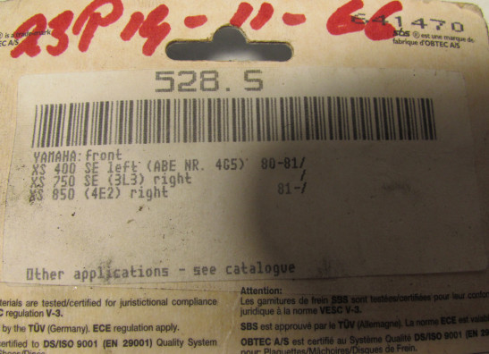Braking pads front Yamaha XS 750